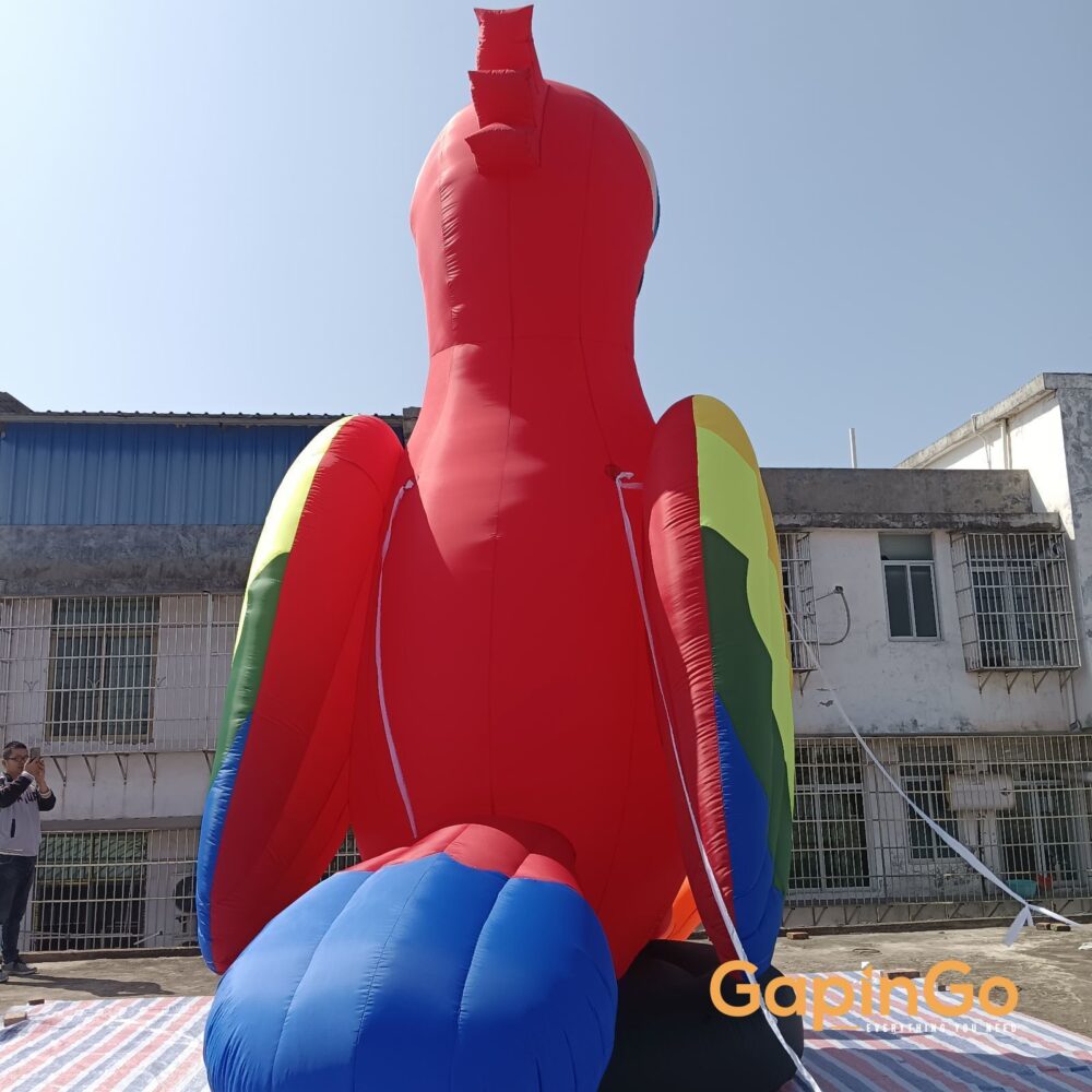 Parrot Inflatable Outdoor Bird Model with Base Free Standing for Business Promotion