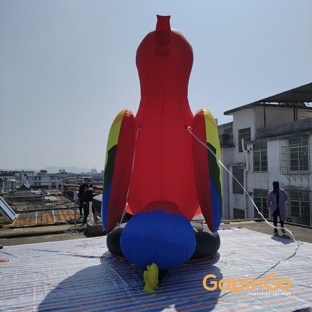 Parrot Inflatable Outdoor Bird Model with Base Free Standing for Business Promotion