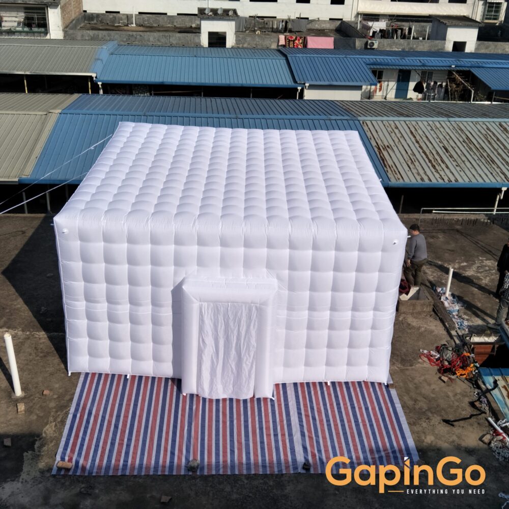 7.6m L x 3.6m W Party Canopy Inflatable Cube Tent Entertaining Cubic Shelter with Windows for Event or Dancing