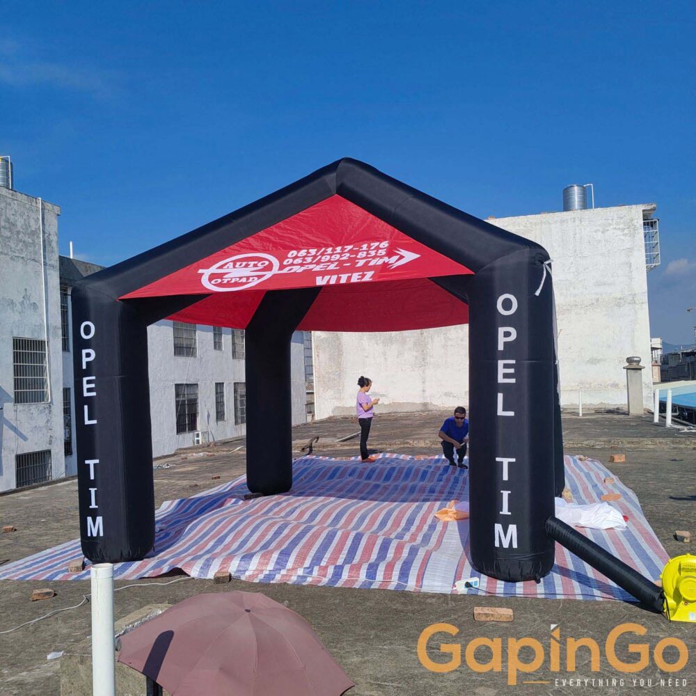 Black Square Inflatable Spider Tent with Tarpaulin Can Add Logo for Car Advertis