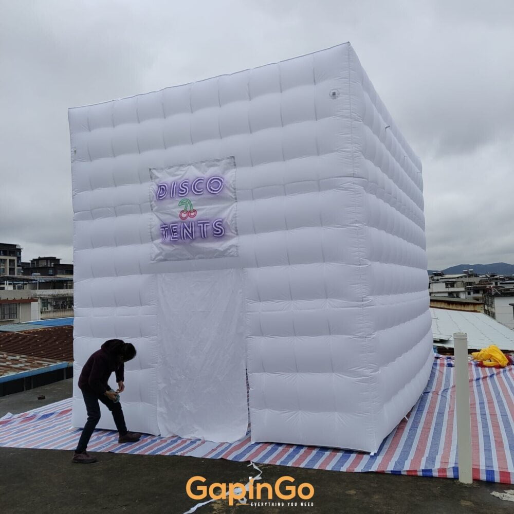 19.6ft Inflatable Cube Tent With Lights For Wedding Pub Party House For Outdoor