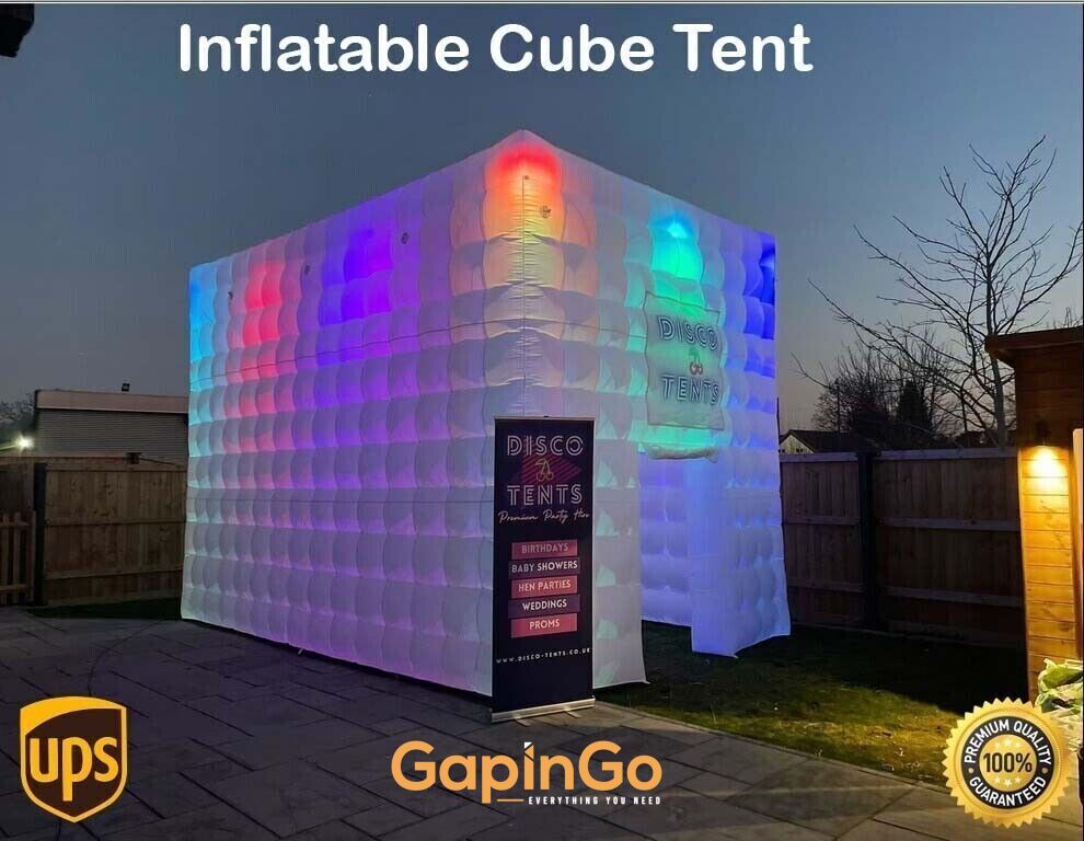 19.6ft Inflatable Cube Tent With Lights For Wedding Pub Party House For Outdoor