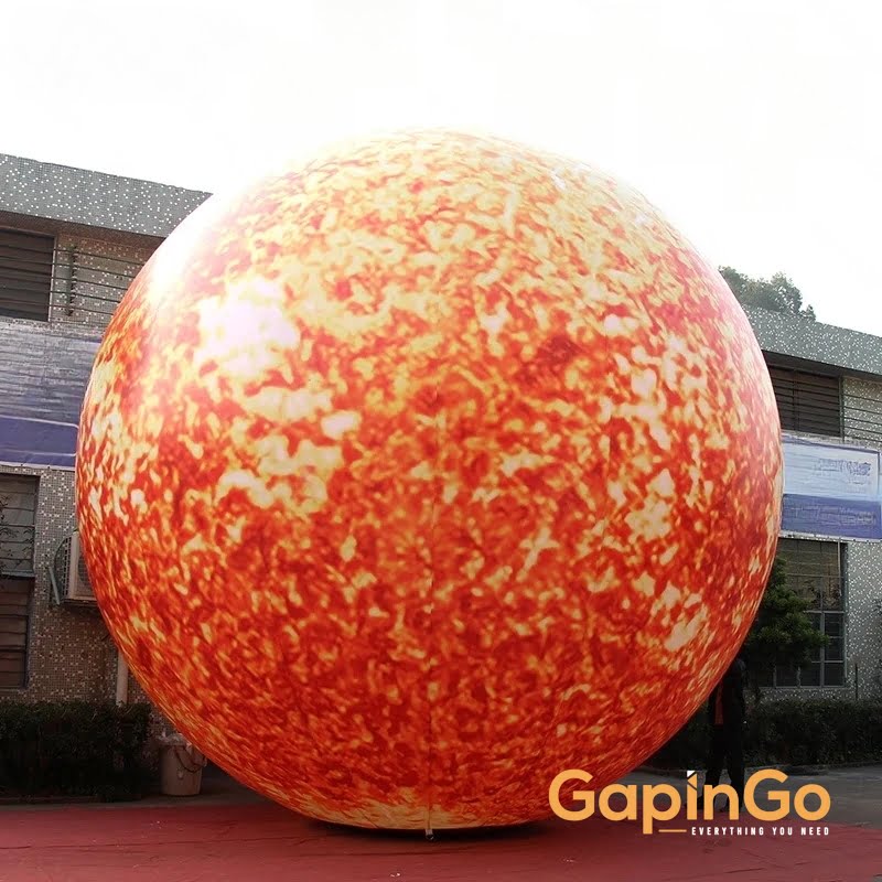 Airblown Balloon Type Sun Replica, LED Lighting Inflatable Sun Balloon On The Ground -Inflatable Toy