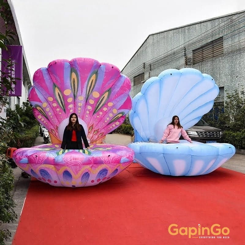 Inflatable Clam with Pearl Giant Colorful Sea Shell Ocean Themed Toy for Show Event Decoration