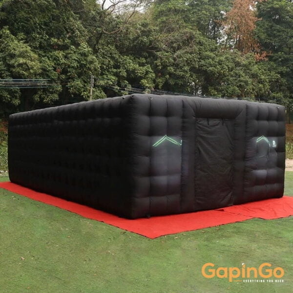 Inflatable Full Black Tent For Event Advertising Decoration Blow Up Move Hall Camping Canopy