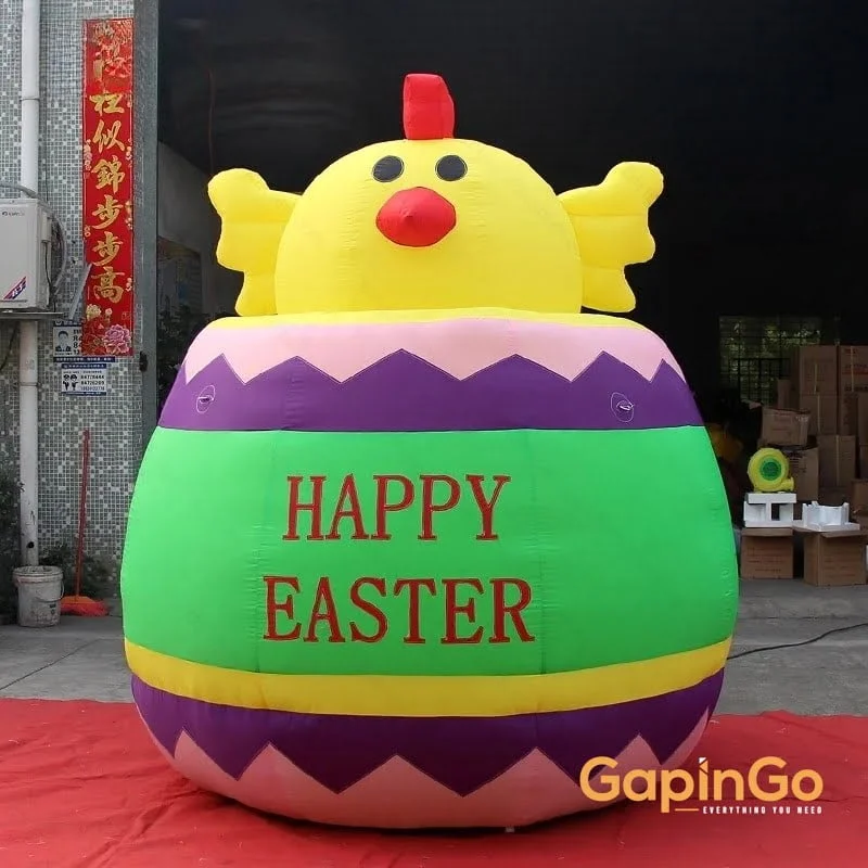 2.2X2.2X2.4m inflatable lucky chick out of eggshell model for Easter party lovely blow up chick for advertising toys