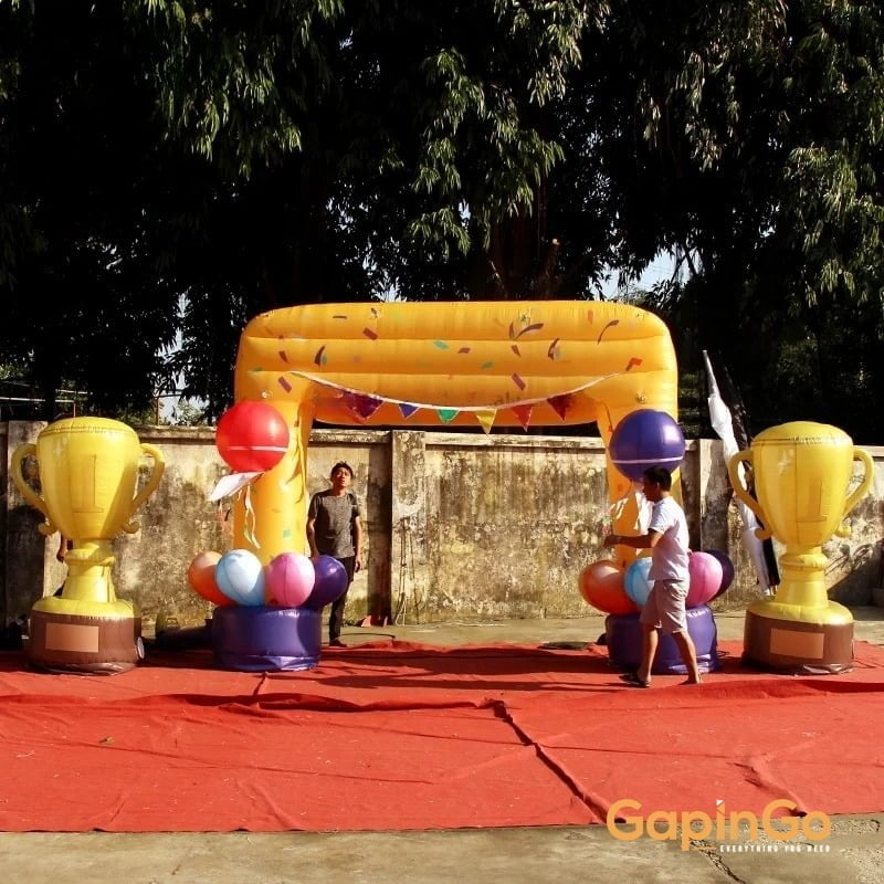 Inflatable Champion Arch Blow Up Trophy Model Balloon for School Competition Event Decoration