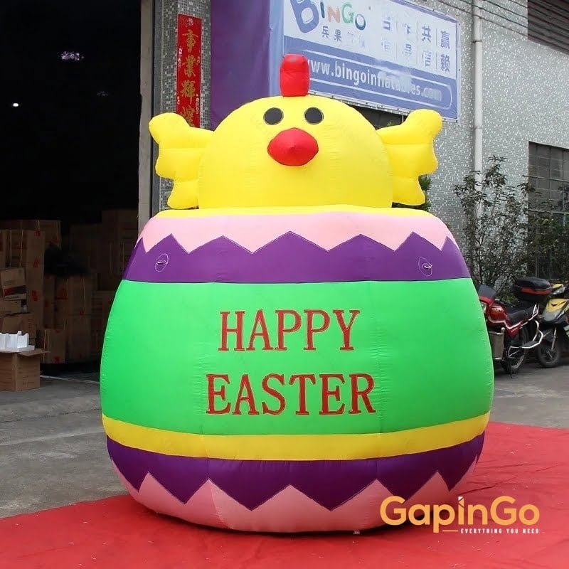 2.2X2.2X2.4m inflatable lucky chick out of eggshell model for Easter party lovely blow up chick for advertising toys
