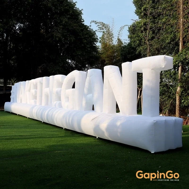 12.5x1.8 Meters Inflatable Advertising Letters Board With LED Lights For Decoration