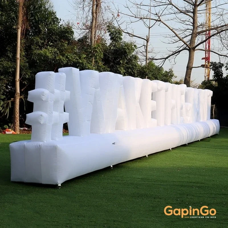 12.5x1.8 Meters Inflatable Advertising Letters Board With LED Lights For Decoration
