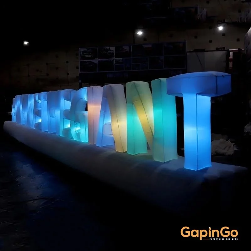 12.5x1.8 Meters Inflatable Advertising Letters Board With LED Lights For Decoration