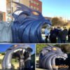 4.6x4.3x4.3 Meters Inflatable Dragon Head Football Tunnel For Sport Event