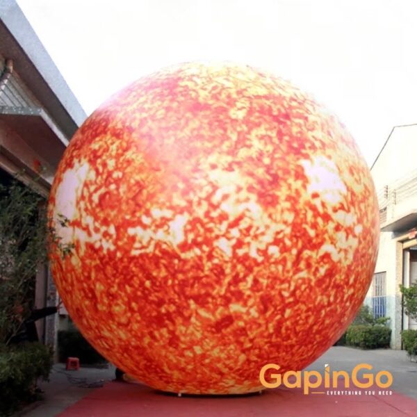 Airblown Balloon Type Sun Replica, LED Lighting Inflatable Sun Balloon On The Ground -Inflatable Toy