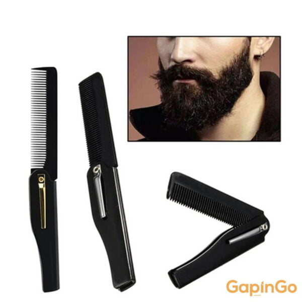 Portable Folding Knife Hair Combs Travel Commercial Plastic Small Comb For Men Special Knife Comb Hair Head Moustache