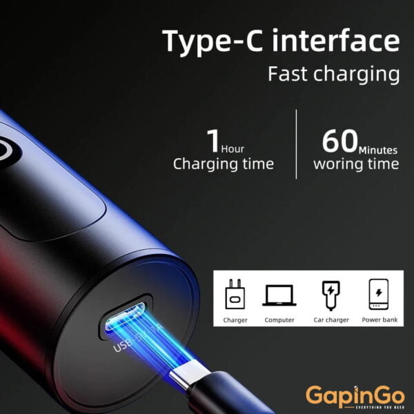 Mini Electric Shaver for Men Portable Electric Razor Beard Type-C Quick Charging Men's Shavers Face Body Razor Six-Blade Head
