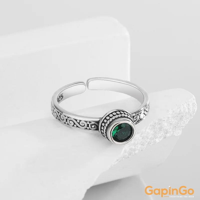 New in 925 Sterling Silver Green Zircon Woman Rings Luxury Jewelry Accessories Wholesale Offers With Free Shipping GaaBou