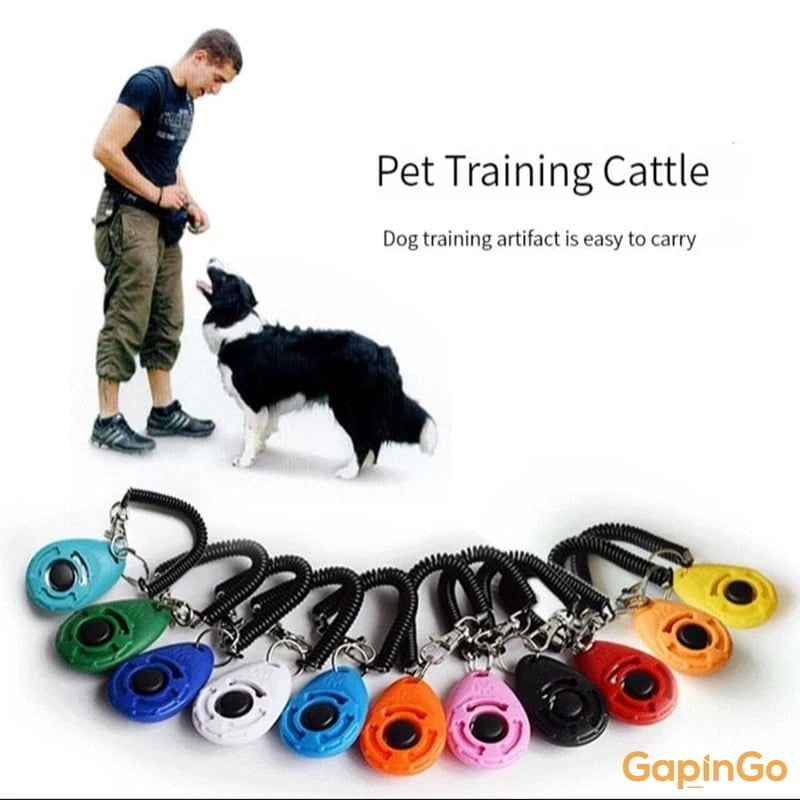 Pet Cat Dog Training Clicker Plastic New Dog Click Trainer Portable Auxiliary Adjustable Wristband Sound Key Chain Dog Supplies