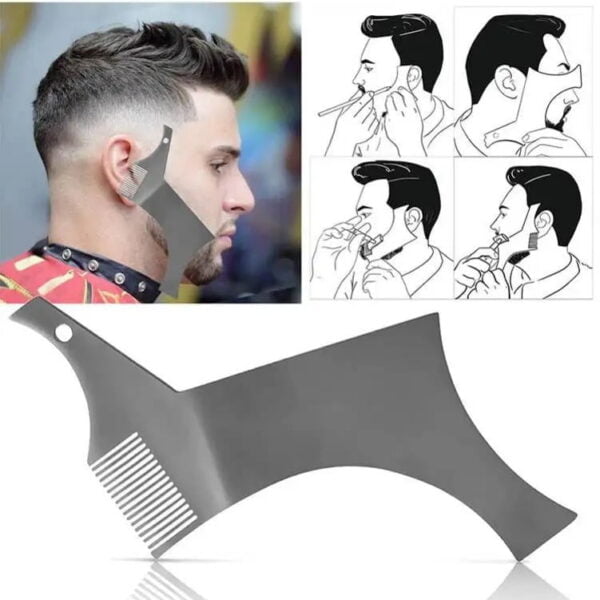 Stainless Steel Beard Stencil Beard Modeling Comb Template Styling Comb Tool Premium Quality For Men Beard Shave Machines Style