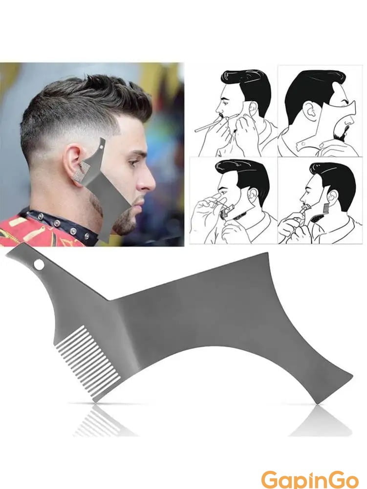 Stainless Steel Beard Stencil Beard Modeling Comb Template Styling Comb Tool Premium Quality For Men Beard Shave Machines Style