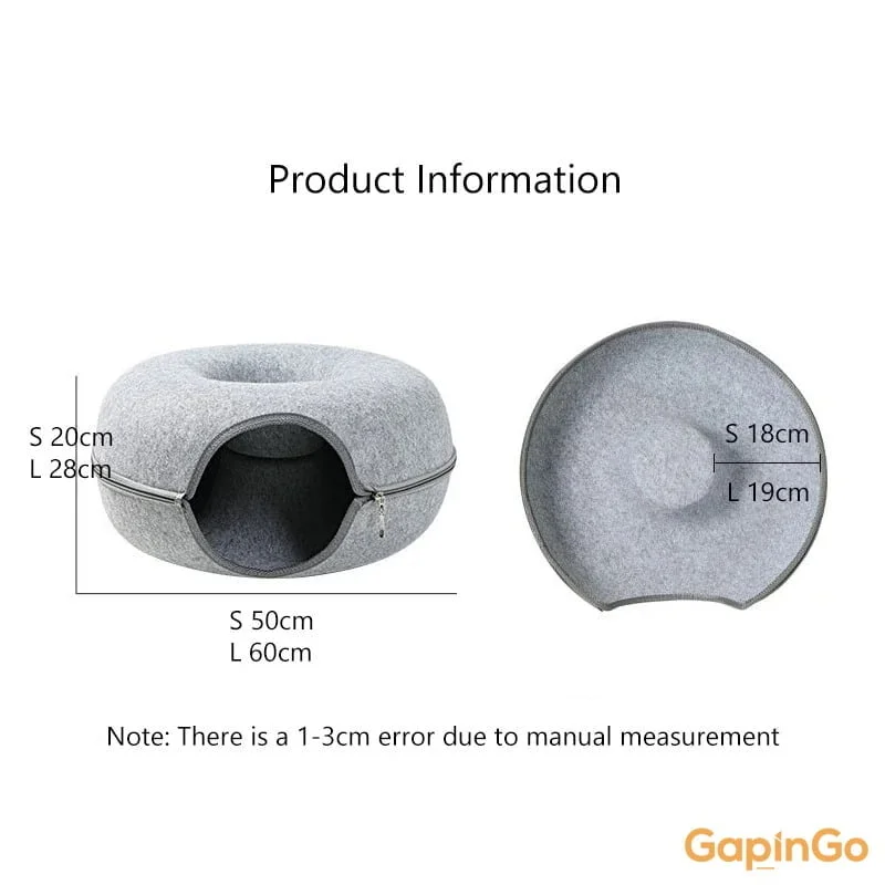 Donut Pet Cat Tunnel Interactive Bed Toy House Mat Cats Cushion Nest Sleeping Kitten Cave Puppy Home Bed Warm Donut Pet For Toys