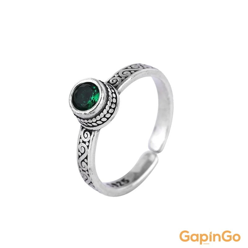 New in 925 Sterling Silver Green Zircon Woman Rings Luxury Jewelry Accessories Wholesale Offers With Free Shipping GaaBou