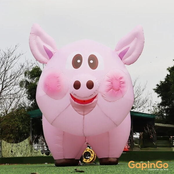 Outdoor Decoration 3.36x1.86x2 Meters Inflatable Pink Pig / Lovely Cartoon Pig Balloon for Sale