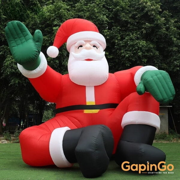 Giant 5mH/16 Ft Christmas Sitting Inflatable Santa Claus For Xmas Party Decoration Toys