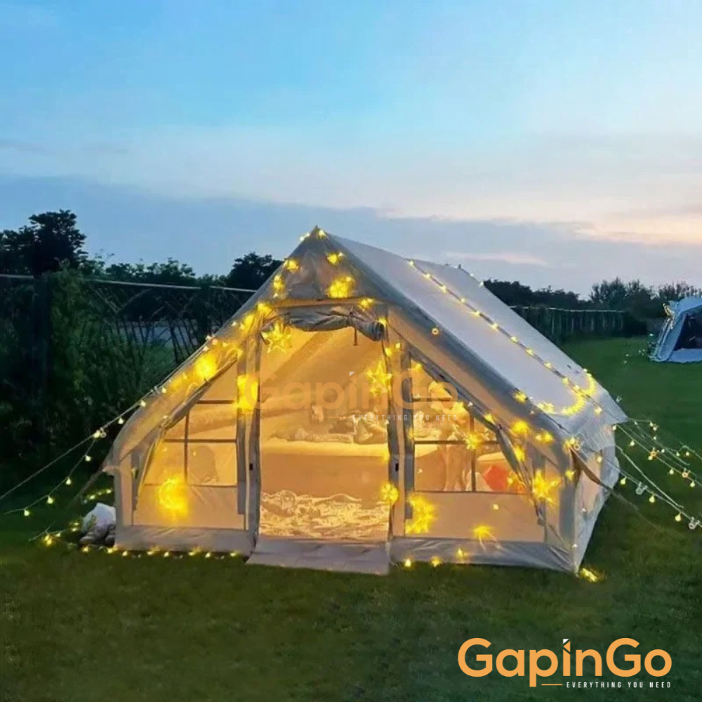 6.4㎡/12㎡ Inflatable Camping Tent with air pump starry sky tourism picnic Outdoor portable Easy Setup Waterproof Blow up Tent