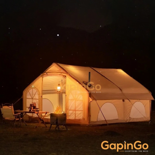Inflatable camping tent 1/2 room easy set up waterproof and mold resistant tents with large spaces for multiple people