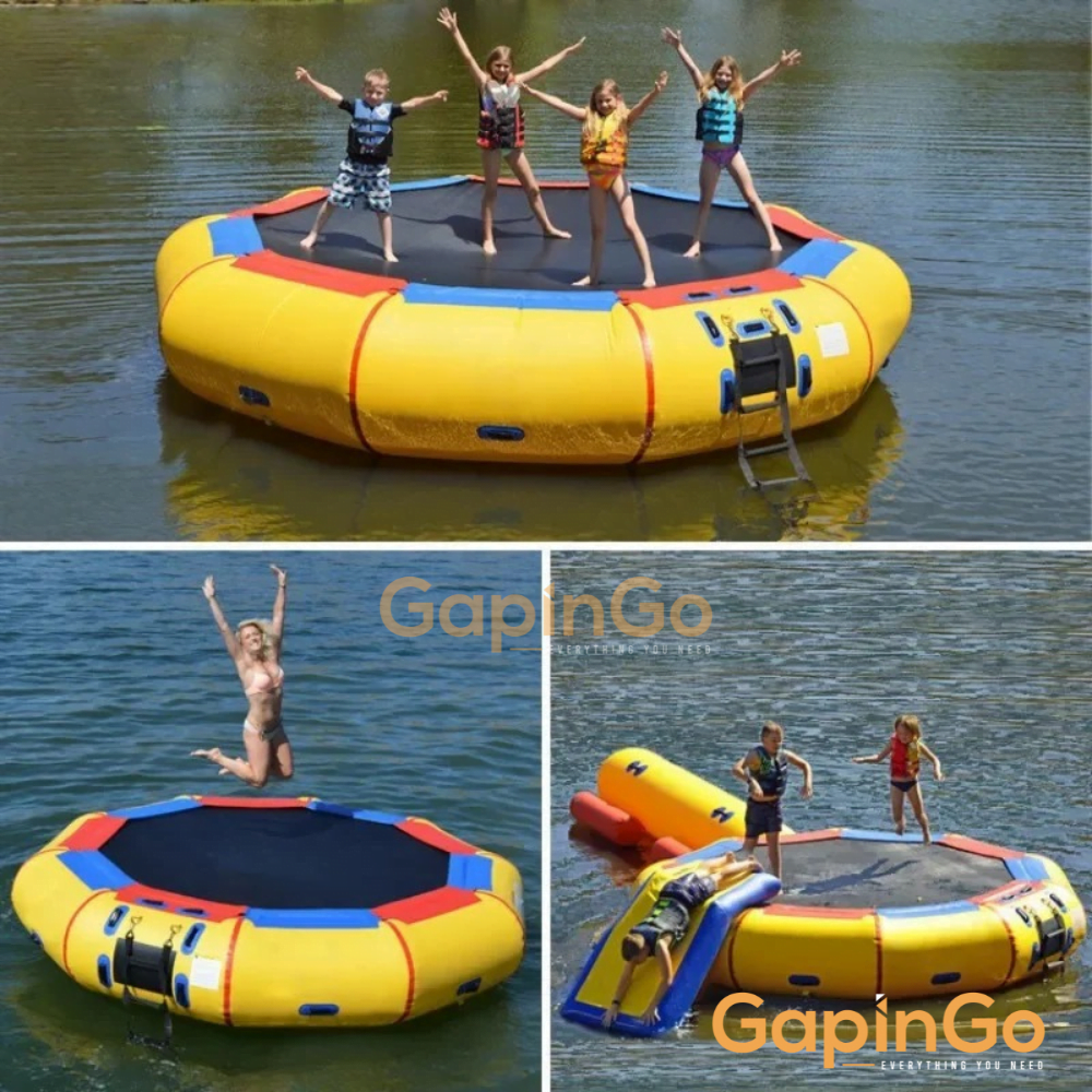 Dia 2M/3M/4M Thickening Inflatable water trampoline with Blower Kids Adults outdoor water park playground Pool Lake toy