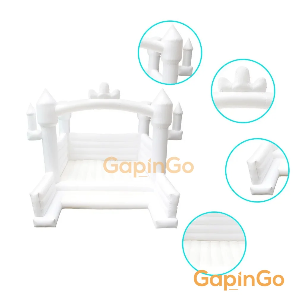 White Inflatable wedding castle trampoline Bounce House with blower Party event Rental kids toy outdoor Jumping bed