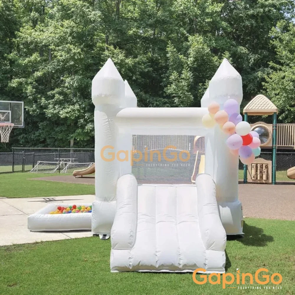 Inflatable Castle With Slide & Ball Pool Trampoline For Wedding Party Events