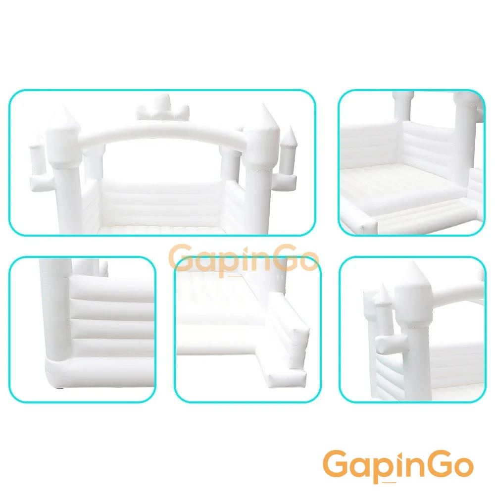 White Inflatable wedding castle trampoline Bounce House with blower Party event Rental kids toy outdoor Jumping bed