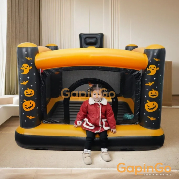 Children Inflatable Castle 175x175x148cm Indoor small trampoline Halloween pumpkin ghost theme Home Jumping bed kids toys
