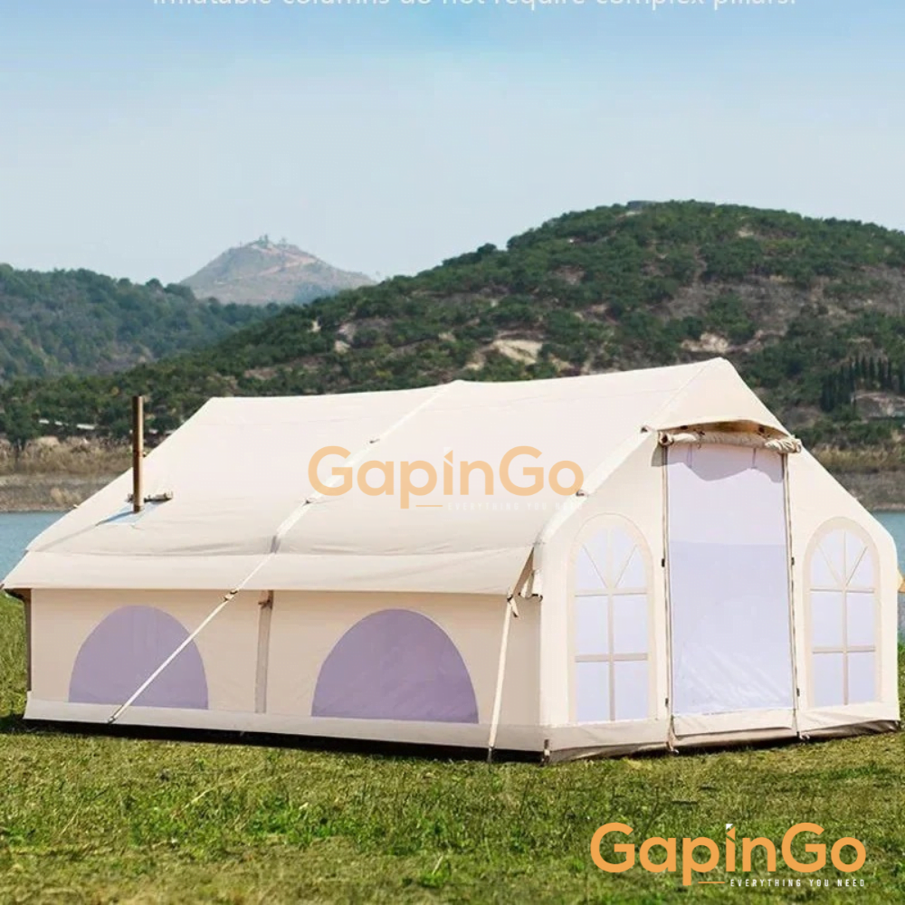 Inflatable camping tent 1/2 room easy set up waterproof and mold resistant tents with large spaces for multiple people