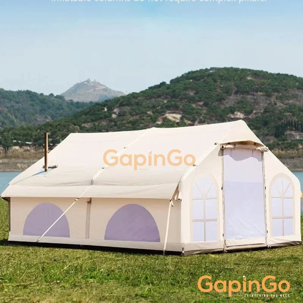 Inflatable camping tent 1/2 room easy set up waterproof and mold resistant tents with large spaces for multiple people