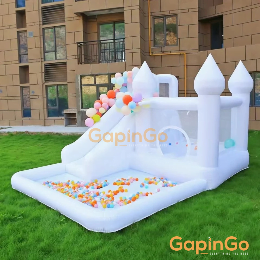 Children inflatable castle trampoline with slide and ball pit Wedding party event birthday gift playground kids toy Jumping bed