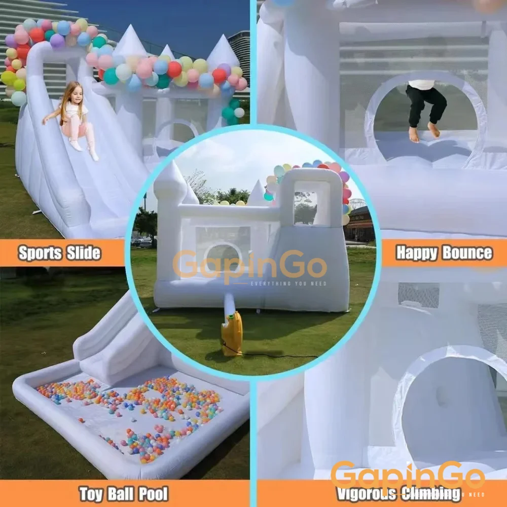 Children inflatable castle trampoline with slide and ball pit Wedding party event birthday gift playground kids toy Jumping bed