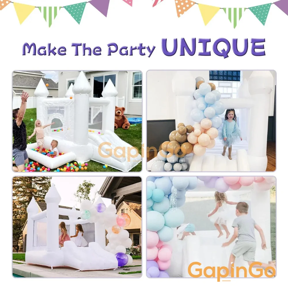 Inflatable Castle With Slide & Ball Pool Trampoline For Wedding Party Events